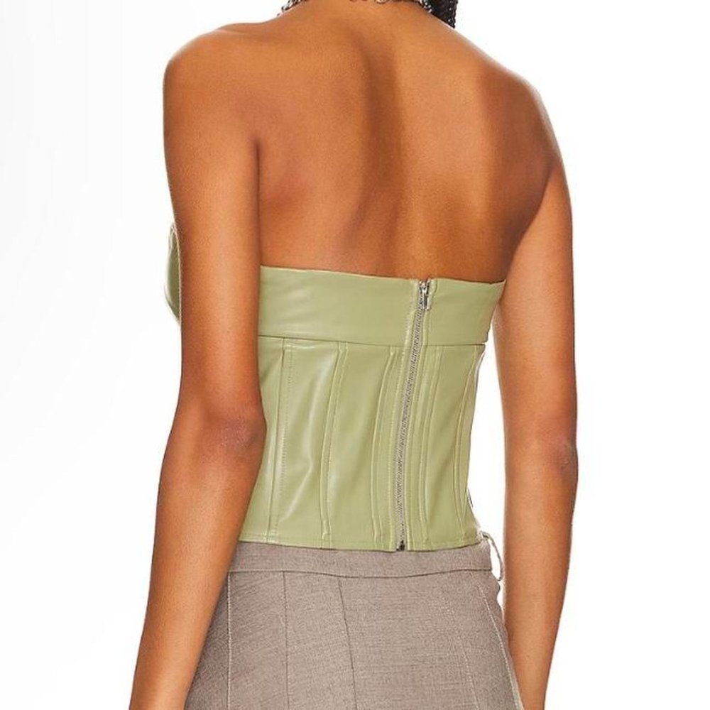 SUPERDOWN ODESSA CORSET LEATHER TOP Size M - Picture 2 of 3